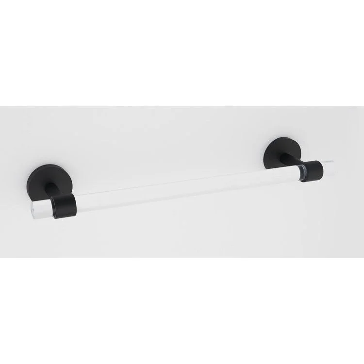 Towel Bar Contemporary Acrylic Bath 18 Inch Matte Black Brass 2-15/16 Inch