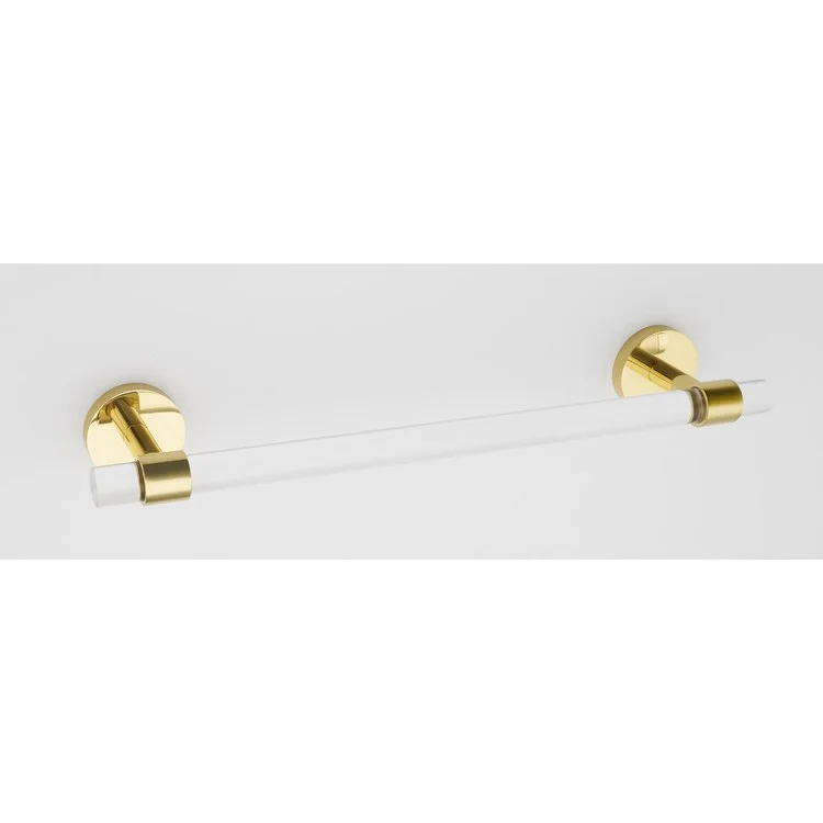 Towel Bar Contemporary Acrylic Bath 18 Inch Polished Brass 2-15/16 Inch