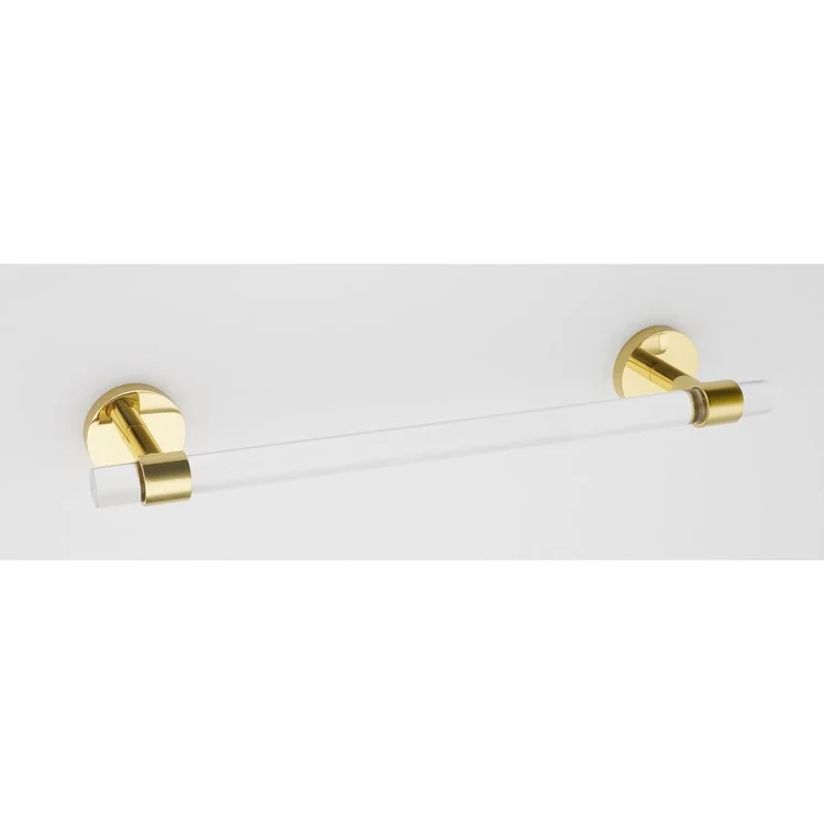 Towel Bar Contemporary Acrylic Bath 18 Inch Unlacquered Brass 2-15/16 Inch