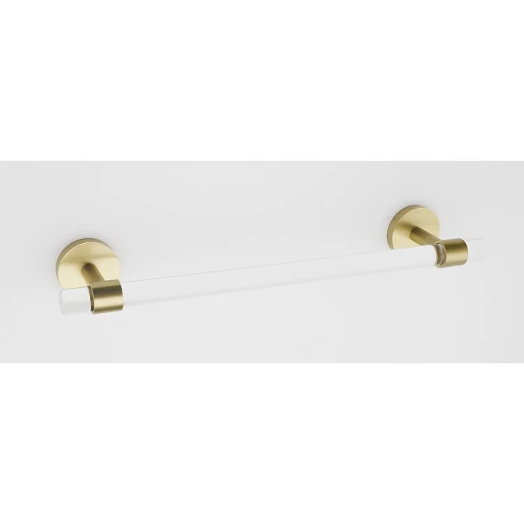 Towel Bar Contemporary Acrylic Bath 18 Inch Satin Brass 2-15/16 Inch