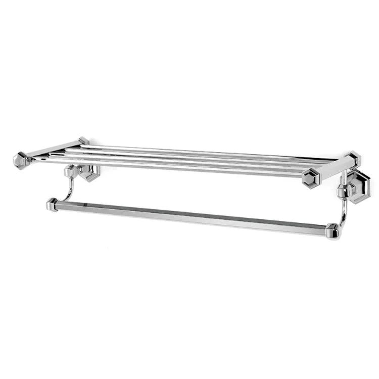 Towel Rack Nicole Bath Polished Chrome 24 Inch Brass 9-3/8 Inch Concealed Wall Mount