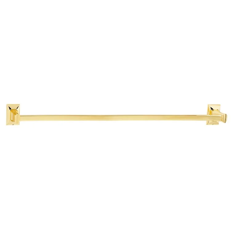 Towel Bar Geometric Bath 30 Inch Polished Brass 3-1/4 Inch