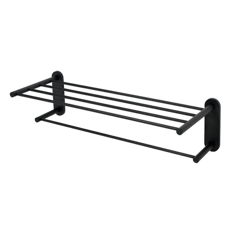 Towel Rack Contemporary I Bath Matte Black 24 Inch Brass 9-3/4 Inch Concealed Wall Mount