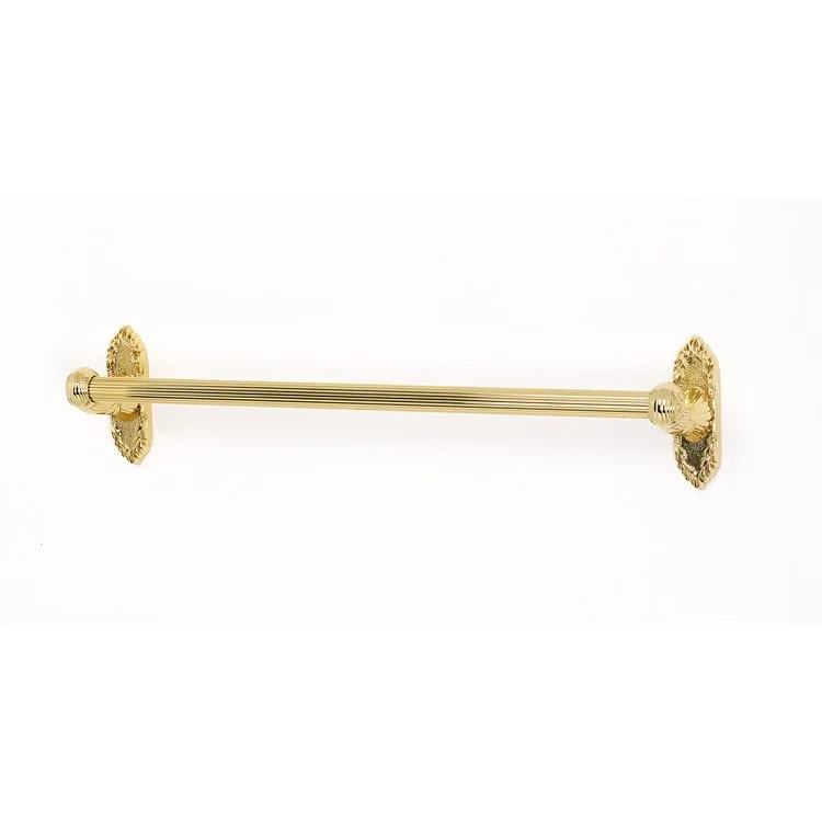 Towel Bar Ribbon & Reed Bath 18 Inch Unlacquered Brass 3-7/16 Inch