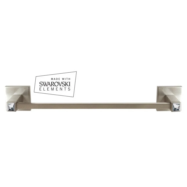 Towel Bar Contemporary I Crystal Bath 12 Inch Satin Nickel Brass 2-1/4 Inch