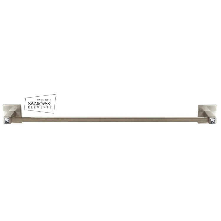 Towel Bar Contemporary I Crystal Bath 24 Inch Satin Nickel Brass 2-1/4 Inch