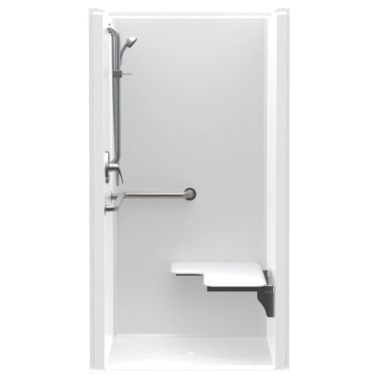 Shower Module 36 x 36 x 75-1/4 Inch Acrylic White ADA 1 Pieces Cushioned Left Hand Seat Center Drain