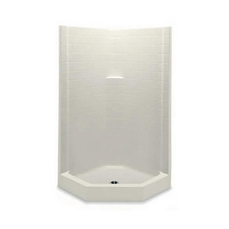 Shower Module Biscuit 38 x 38 x 76 Inch Gelcoat Center Drain