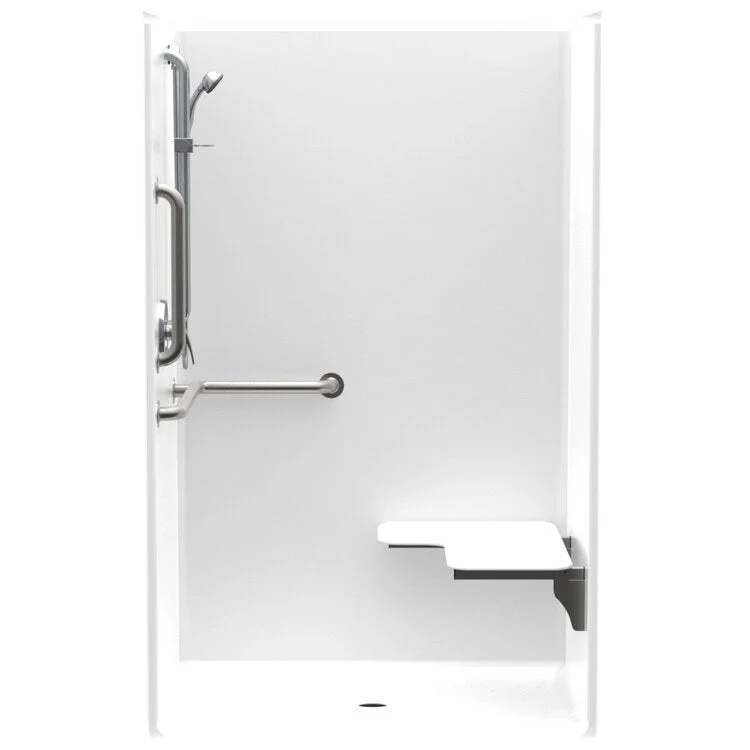 Shower Module 48 x 38 x 77-1/4 Inch Acrylic White 1 Pieces Left Hand Seat Pre-Leveled Base