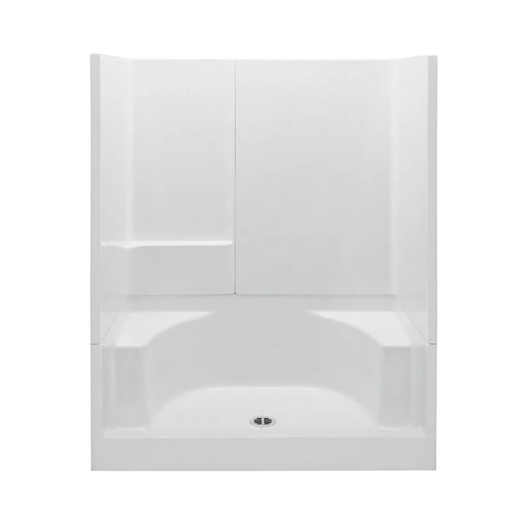 Shower Module 60 x 34 x 72 Inch Acrylic White 3 Pieces 2 Seats