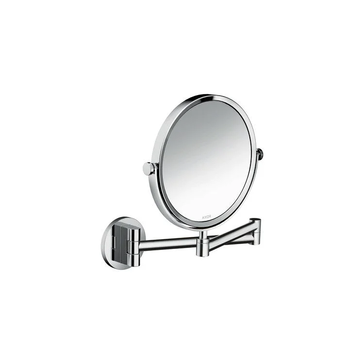 Shaving Mirror Universal Circular 7-5/8 Inch Chrome Pull-Out Swivel Round Glass/Metal