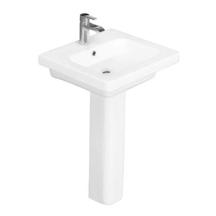 Pedestal Lavatory Resort 500 Centerset White Rectangular