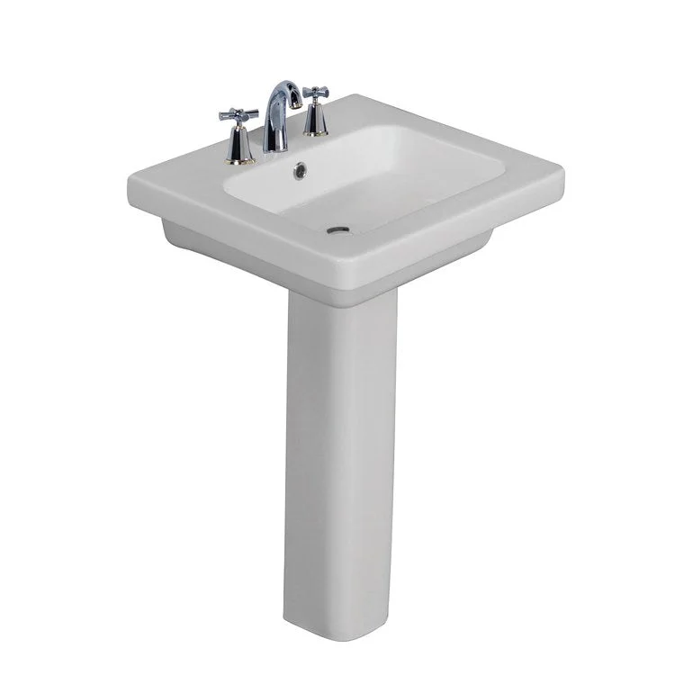 Pedestal Lavatory Resort 500 Widespread White Rectangular