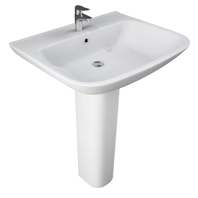 Pedestal Lavatory Eden 650 White Rectangular