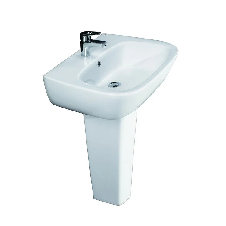 Pedestal Lavatory Elena 600 Widespread White Rectangular