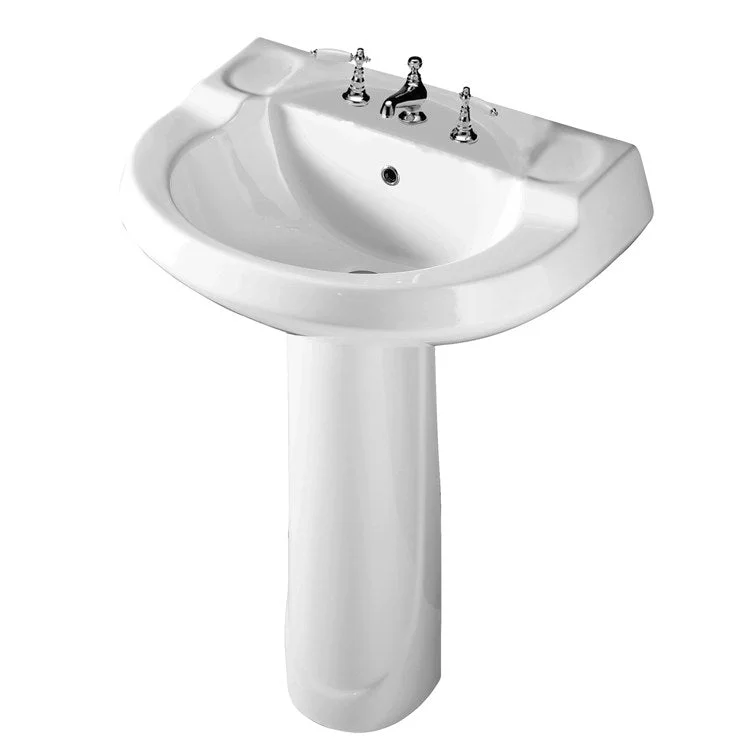 Pedestal Lavatory Wynne 705 Widespread White Round