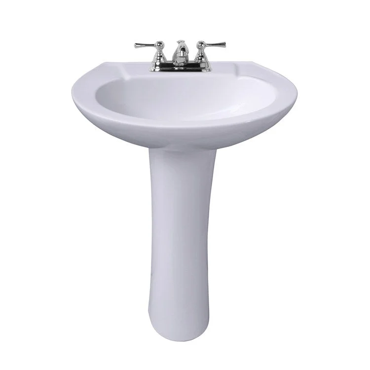 Pedestal Lavatory Hampshire 450 Centerset White Oval