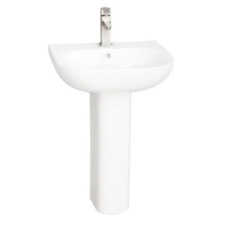 Pedestal Lavatory Tonique 550 Centerset White Rectangular