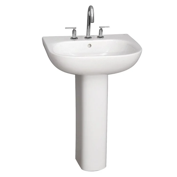 Pedestal Lavatory Tonique 550 Widespread White Rectangular