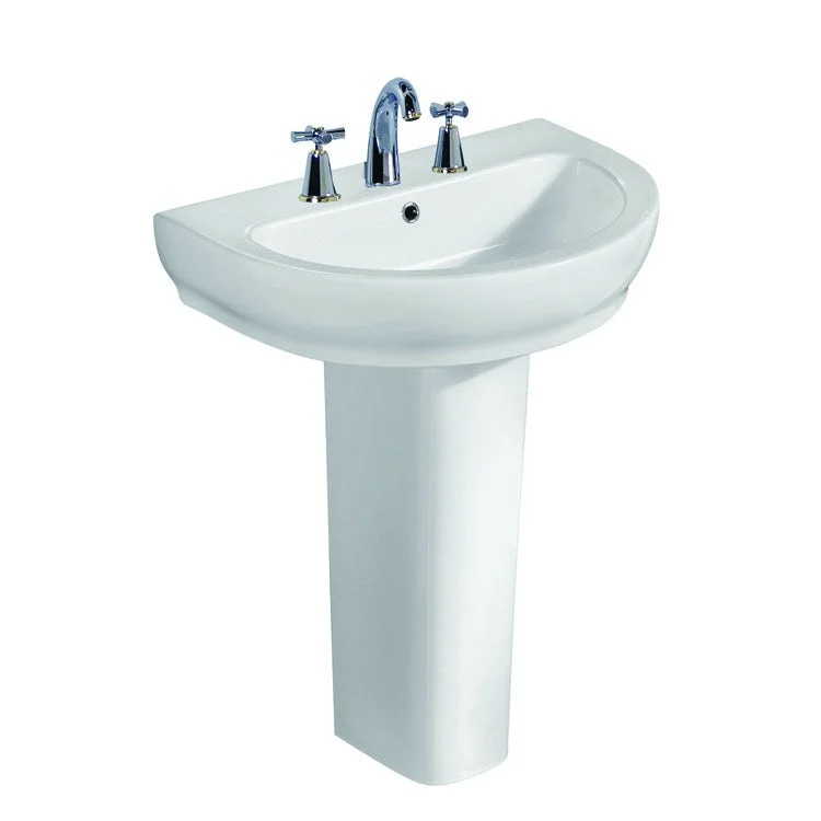 Pedestal Lavatory Harmony 650 Widespread White Round