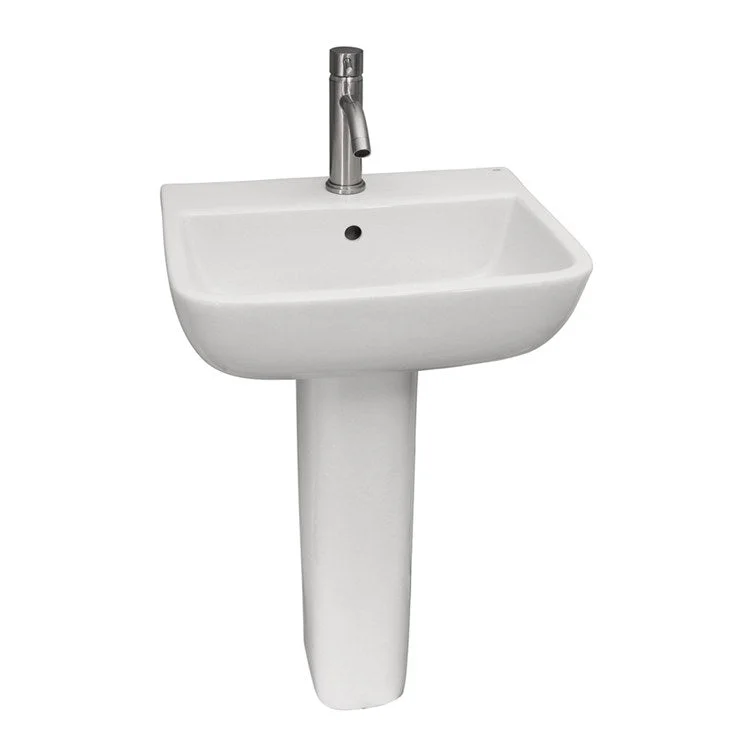 Pedestal Lavatory Series 600 White Rectangular