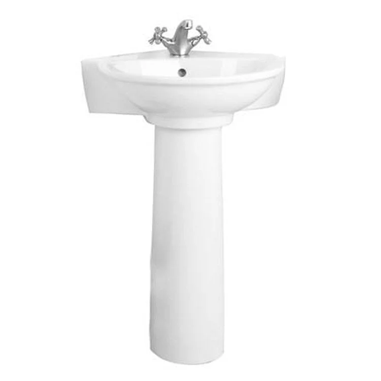 Pedestal Lavatory Evolution Centerset White Oval