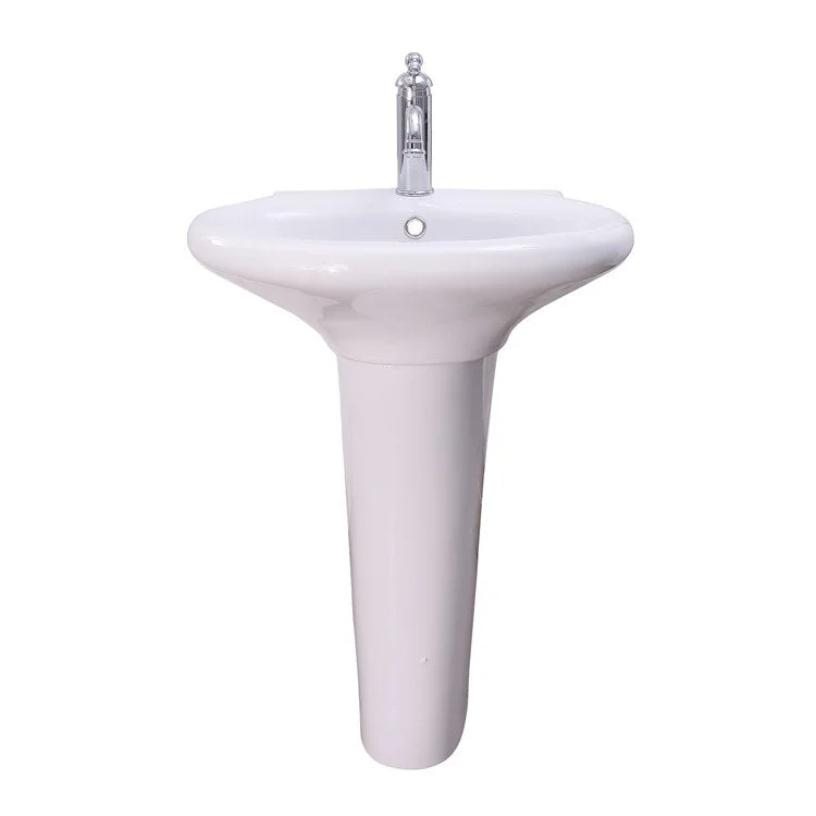 Pedestal Lavatory Collins White Center Round