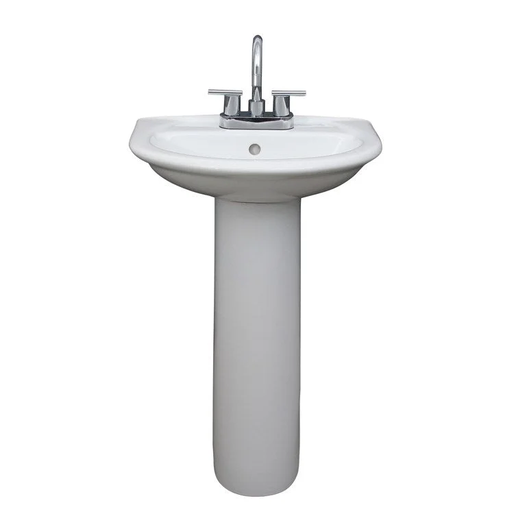 Pedestal Lavatory Karla 505 Centerset White Round