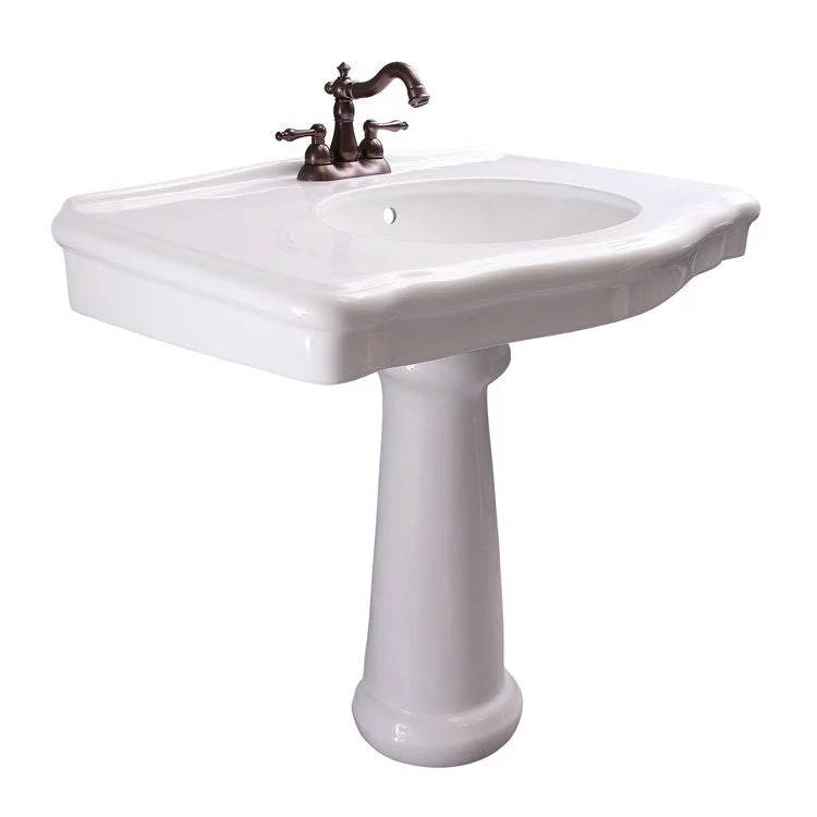 Pedestal Lavatory Anders Centerset White Center Rectangular