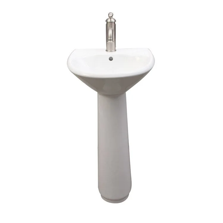 Pedestal Lavatory Gair White Round