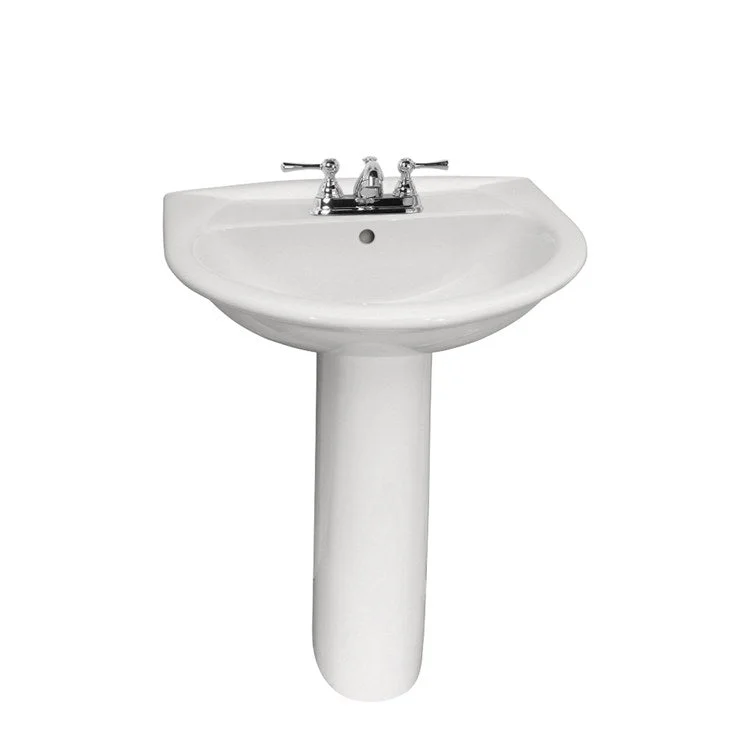 Pedestal Lavatory Karla Centerset White Round