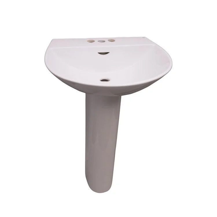 Pedestal Lavatory Reserva 550 Centerset White Round