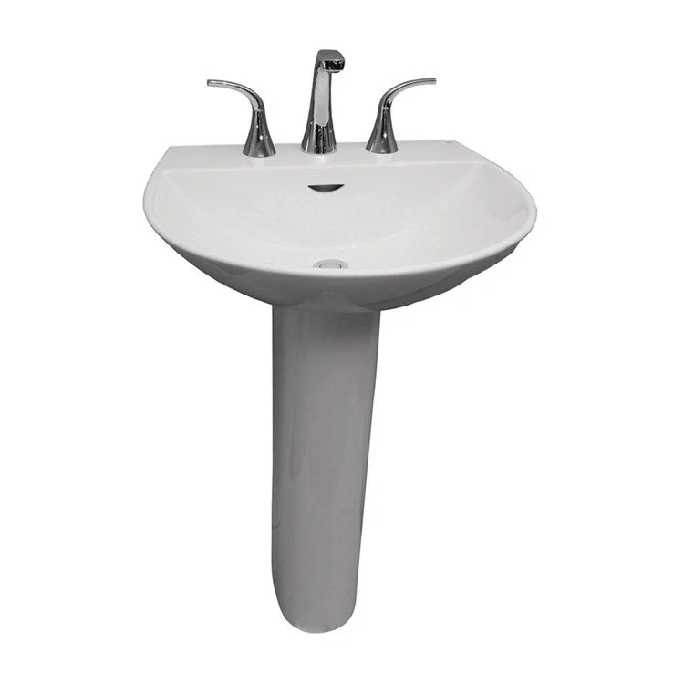 Pedestal Lavatory Reserva 550 Widespread White Round