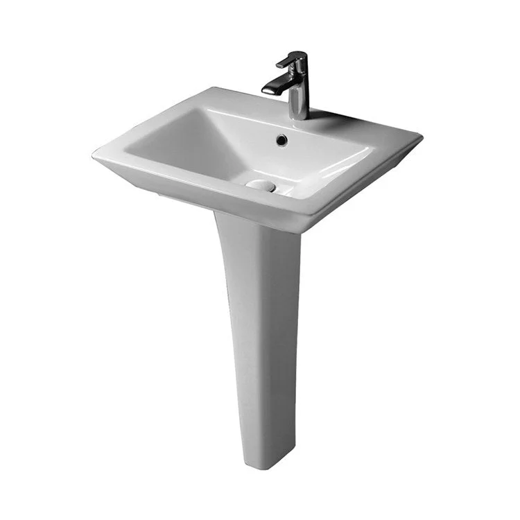 Pedestal Lavatory Opulence White Rectangular