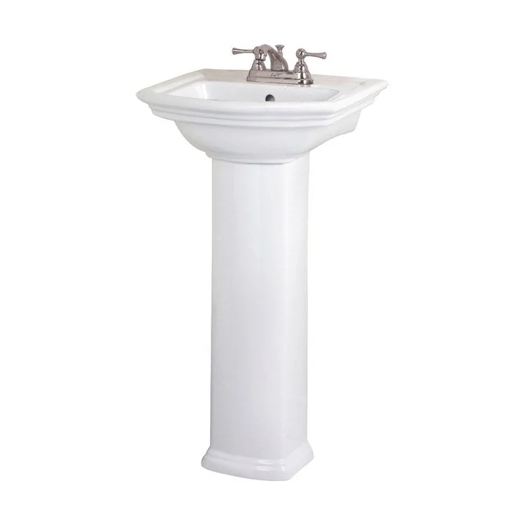 Pedestal Lavatory Washington 460 Centerset White Rectangular