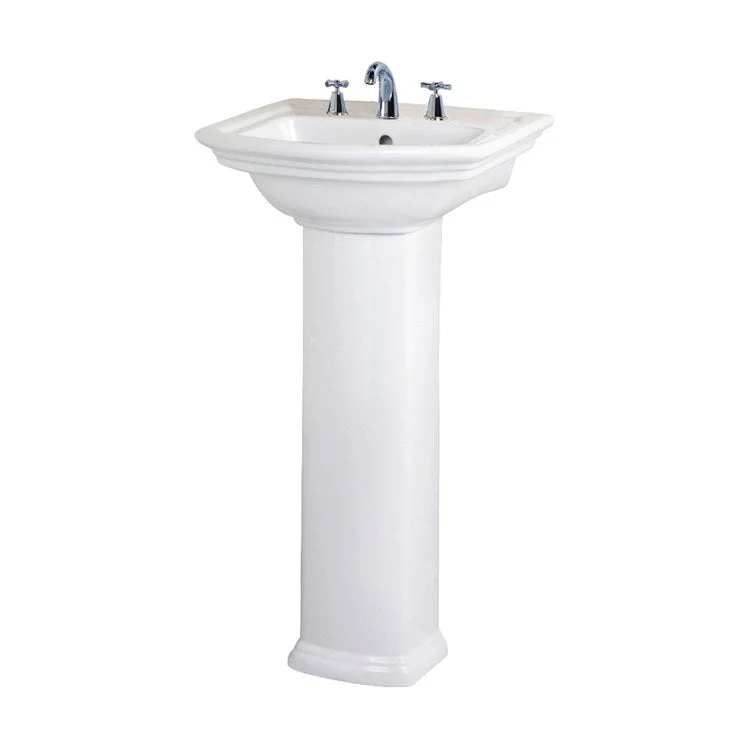 Pedestal Lavatory Washington 460 Widespread White Rectangular