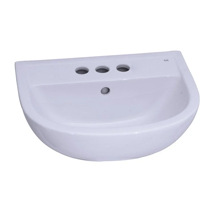 Pedestal Lavatory Compact 450 Centerset White Round