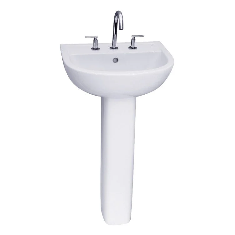 Pedestal Lavatory Compact 450 Widespread White Round