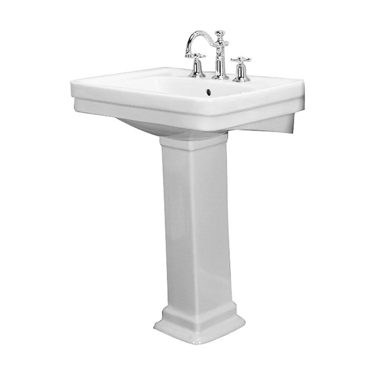 Pedestal Lavatory Sussex 550 Centerset White Rectangular