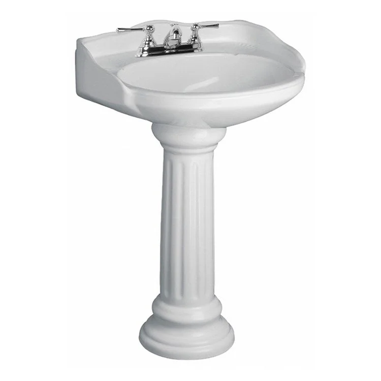 Pedestal Lavatory Vicki Centerset White Round