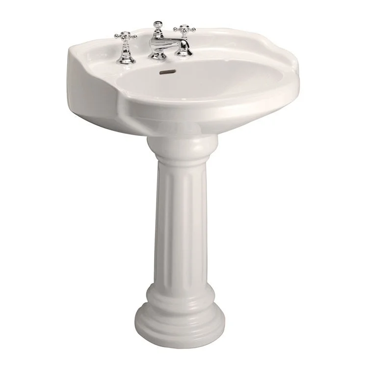 Pedestal Lavatory Victoria Widespread Bisque Round