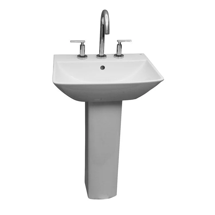 Pedestal Lavatory Summit 600 Widespread White Rectangular