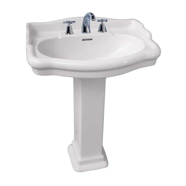 Pedestal Lavatory Stanford 660 Widespread White Oval