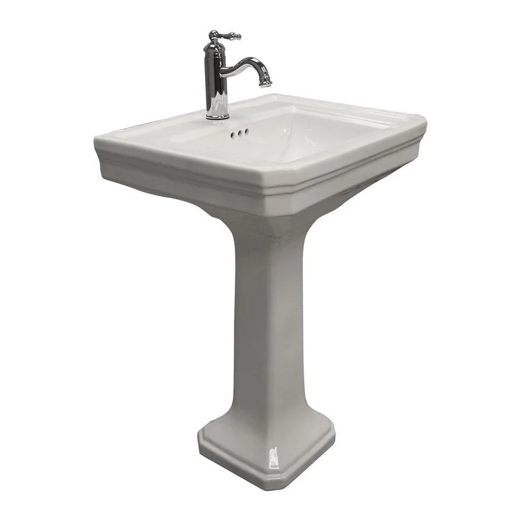 Pedestal Lavatory Drew 610 White Center Rectangular