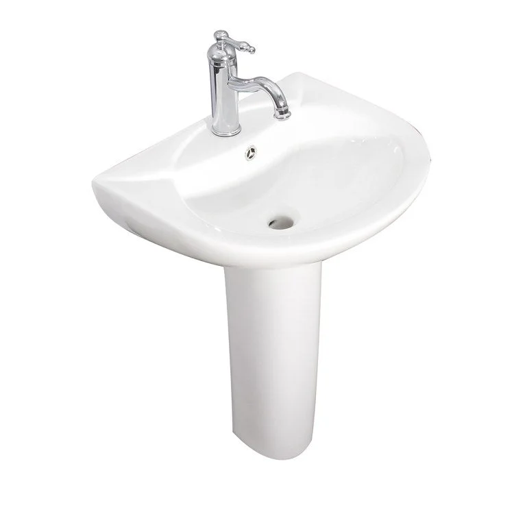 Pedestal Lavatory Banks White Center Round