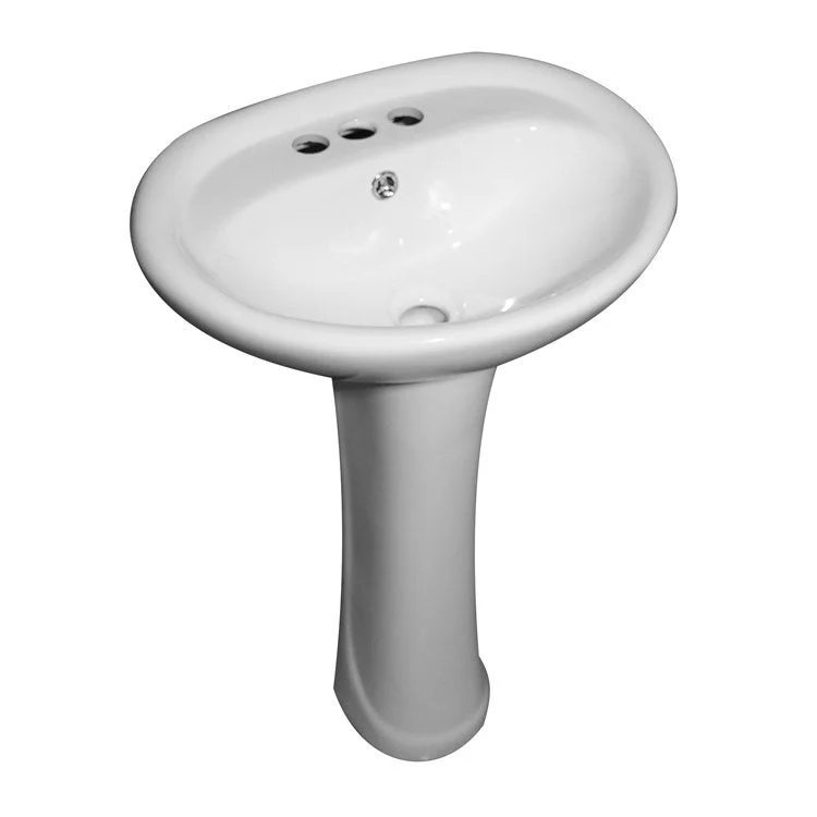 Pedestal Lavatory Ashley Centerset White Center Round