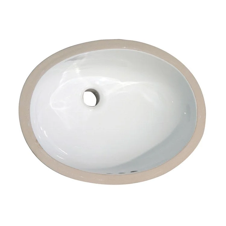 Lavatory Sink Rosa 500 Undercounter 19-1/2 x 16-3/8 Inch Oval White Double Glazed