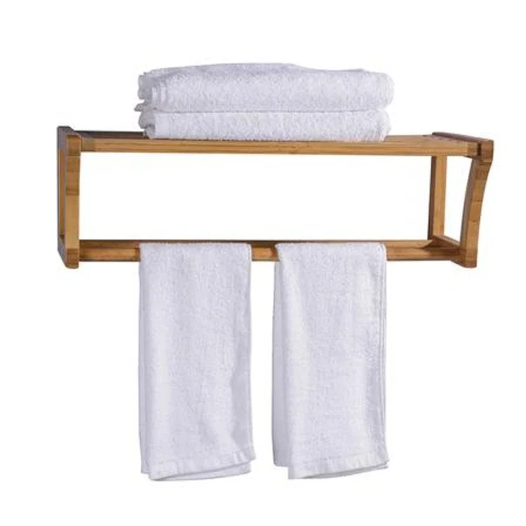 Towel Rack Natural 25 Inch Bamboo 9-7/8 Inch Wall Mount