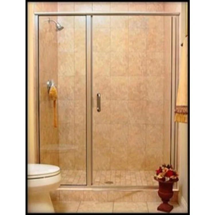 Shower Door Infinity Semi-Frameless Hinged 36 to 60x68-1/2 Inch Silver Obscure