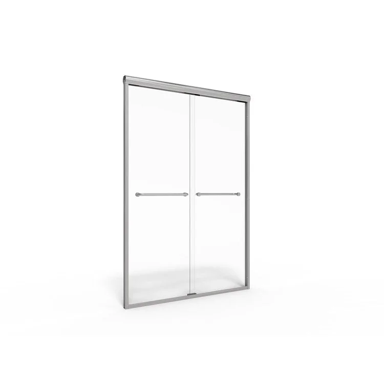 Shower Door Infinity Frameless Sliding with Towel Bar 70 Inch Brushed Nickel Clear